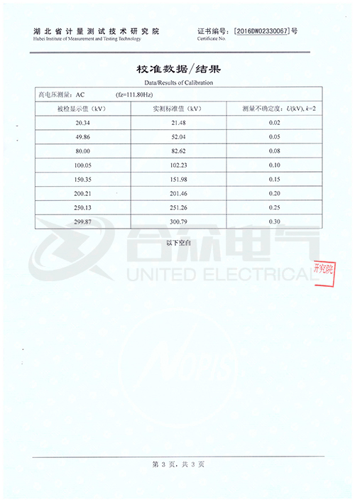 變頻調感式諧振試驗裝置證書